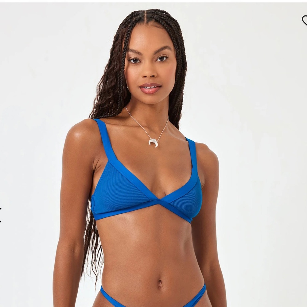 L*SPACE Ribbed Farrah Bikini Top (S)